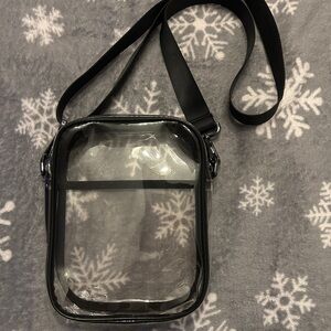 Clear Crossbody Bag with Black Trim